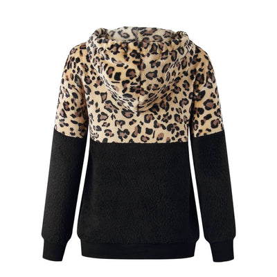 Teddy Pullover - extrem warmer und kuscheliger hoodie mit stylischem leopardenmuster für den frühling