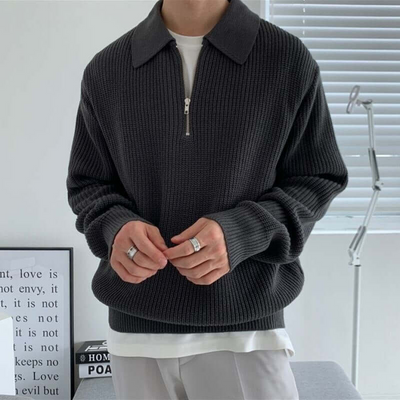 Yannick | Herren Pullover mit Reißverschluss | Knit Sweater