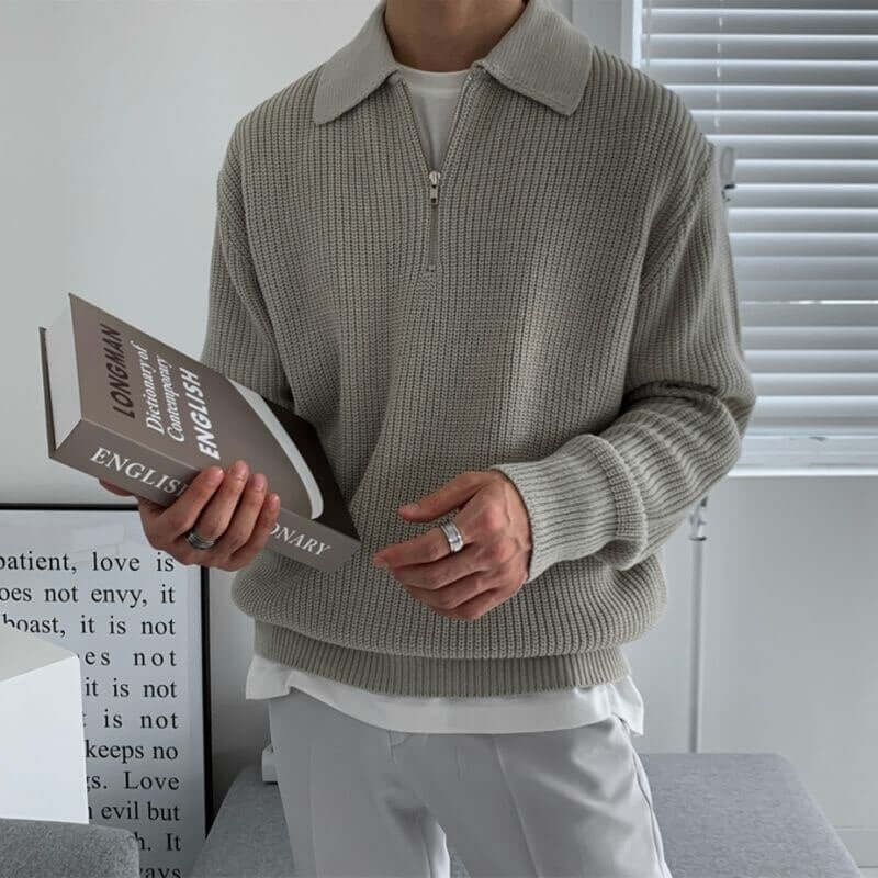 Yannick | Herren Pullover mit Reißverschluss | Knit Sweater