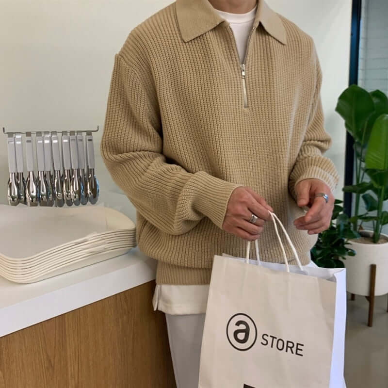 Yannick | Herren Pullover mit Reißverschluss | Knit Sweater