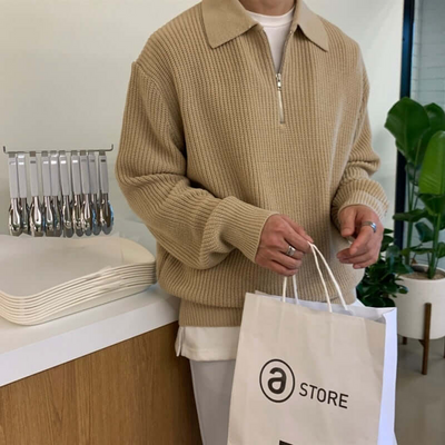 Yannick | Herren Pullover mit Reißverschluss | Knit Sweater