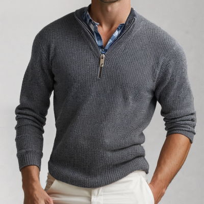 Alesso | Herren Pullover Mit Reißverschluss | Schwarzer Sweater