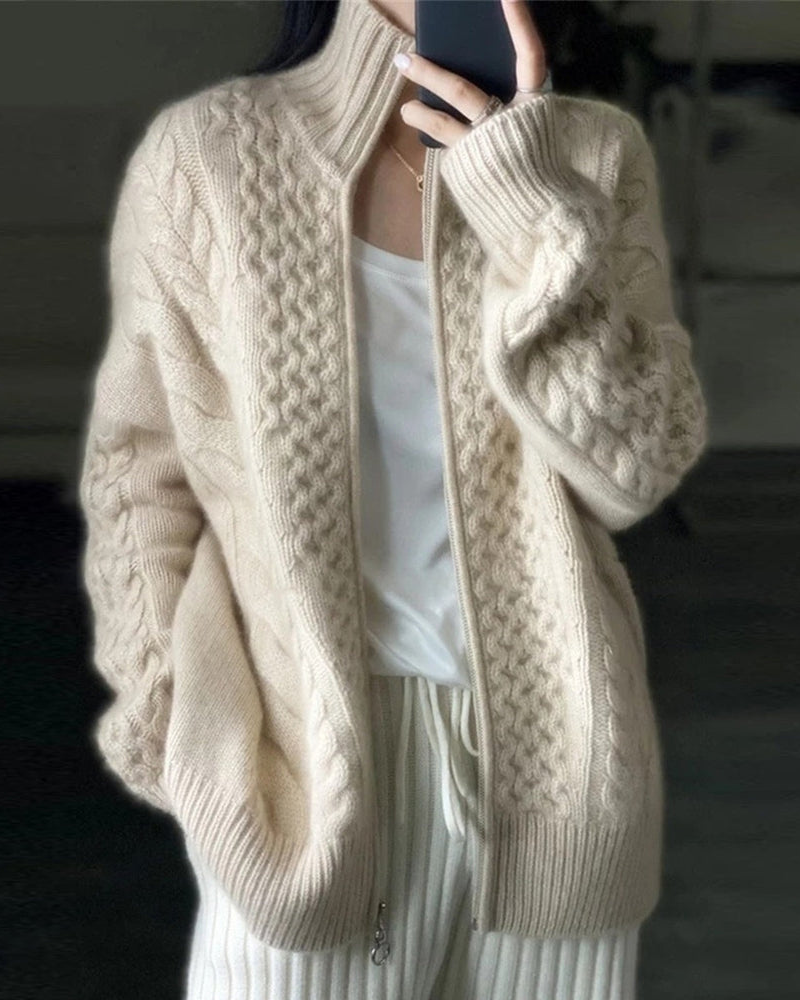 Rosemary | Damen Rollkragenpullover Beige | Strick