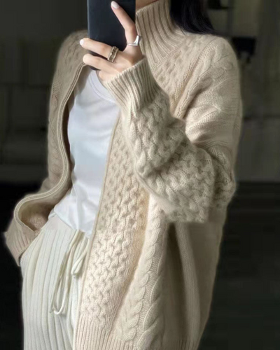 Rosemary | Damen Rollkragenpullover Beige | Strick