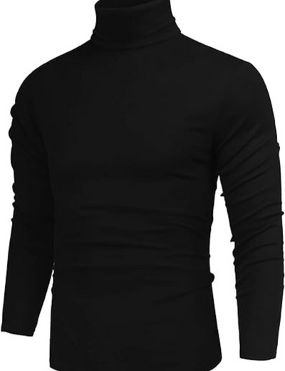 Dacian | Herren Rollkragenpullover Schwarz | Kurz