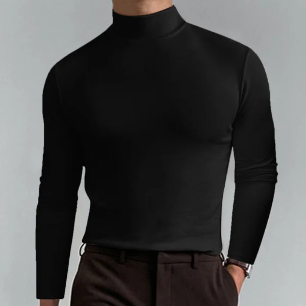 Zakai | Herren Rollkragenpullover Schwarz | Kurz