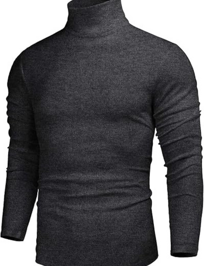 Dacian | Herren Rollkragenpullover Schwarz | Kurz
