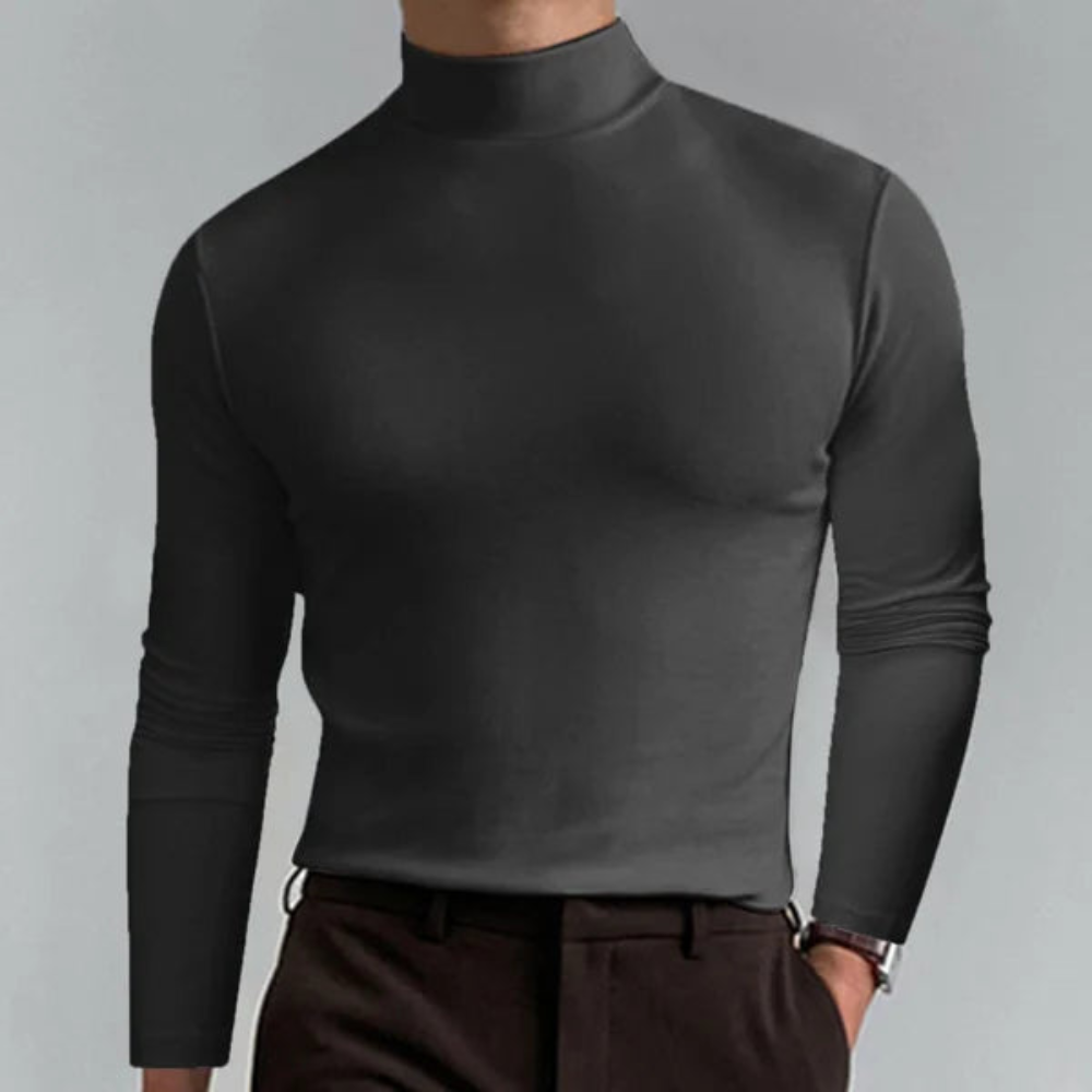 Zakai | Herren Rollkragenpullover Schwarz | Kurz