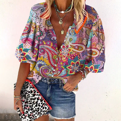 Felicia - vintage print hemd