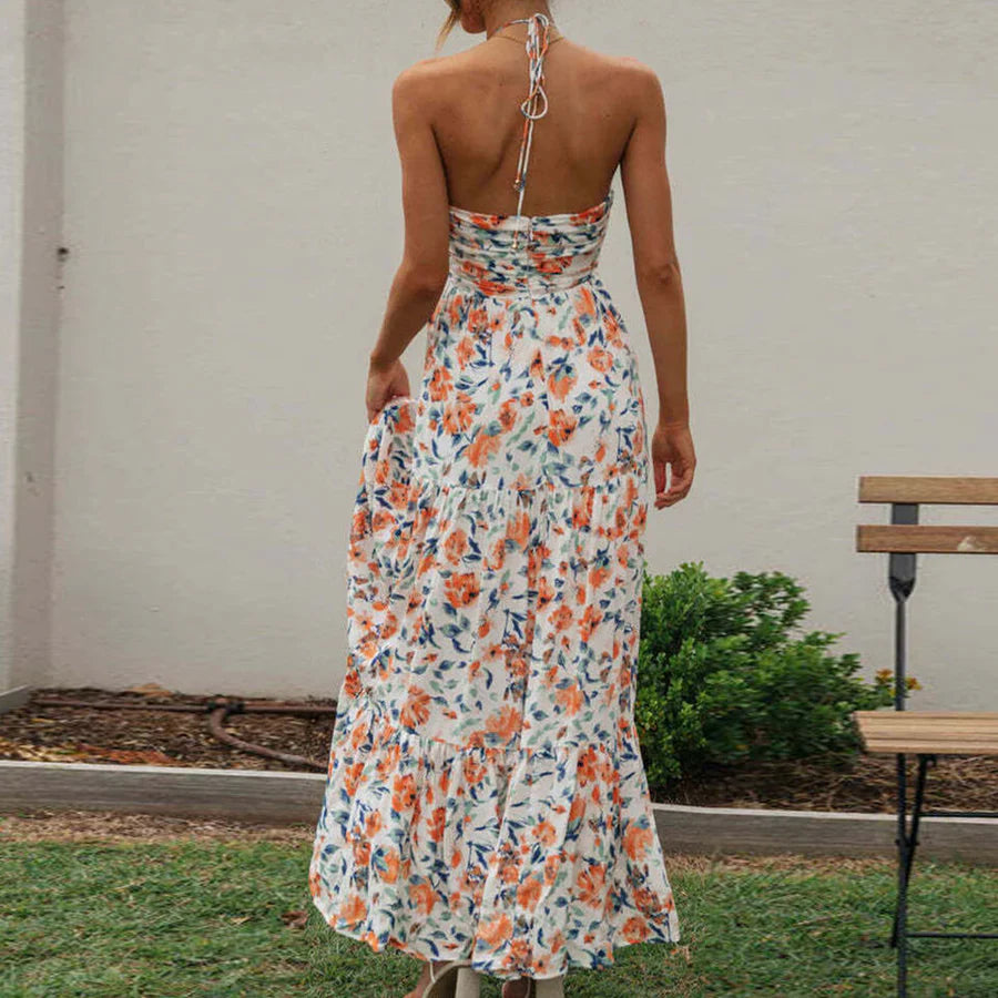 Tessindra – Neckholder-Maxikleid mit Blumenmuster
