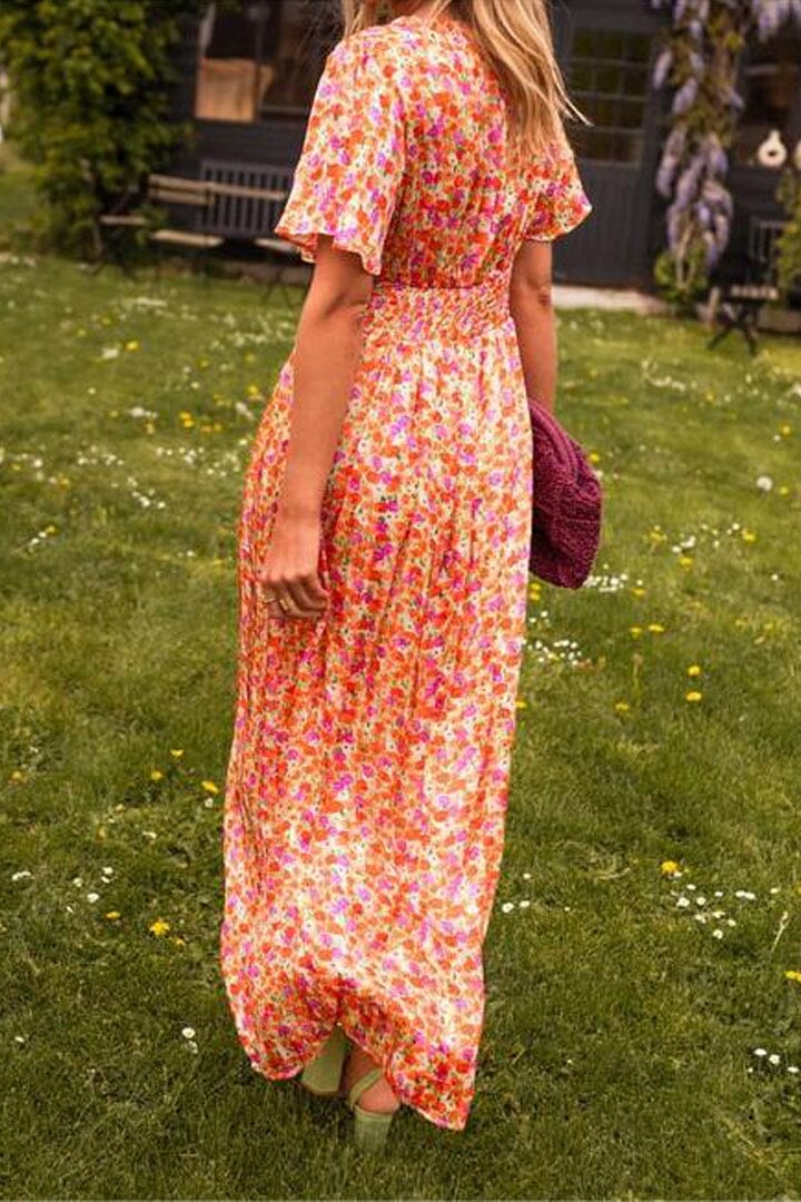 SANDRA -  ELEGANZMAXI STILVOLLE V-AUSSCHNITT KLEID
