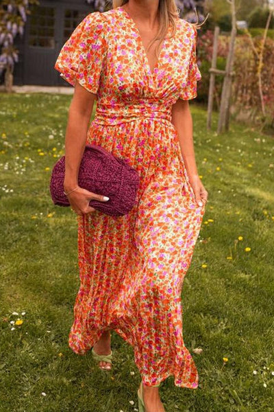SANDRA -  ELEGANZMAXI STILVOLLE V-AUSSCHNITT KLEID