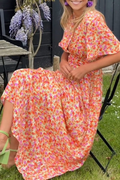 SANDRA -  ELEGANZMAXI STILVOLLE V-AUSSCHNITT KLEID