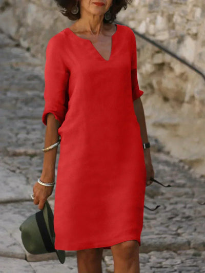 JOSE ELEGANTES KLEID MIT V-AUSCHNITT