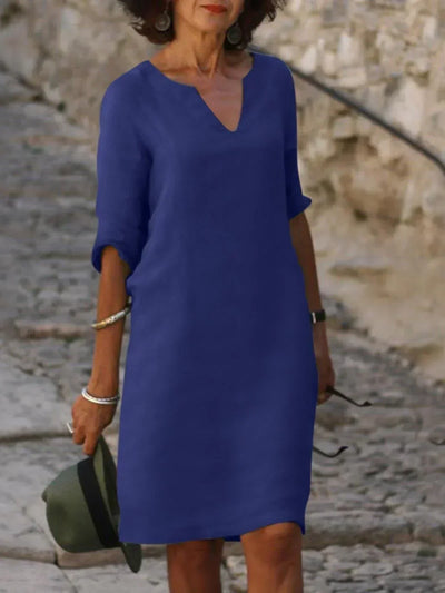 JOSE ELEGANTES KLEID MIT V-AUSCHNITT