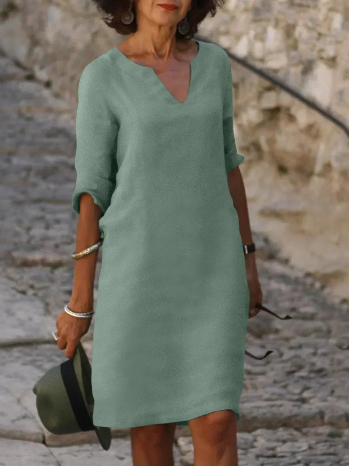 JOSE ELEGANTES KLEID MIT V-AUSCHNITT