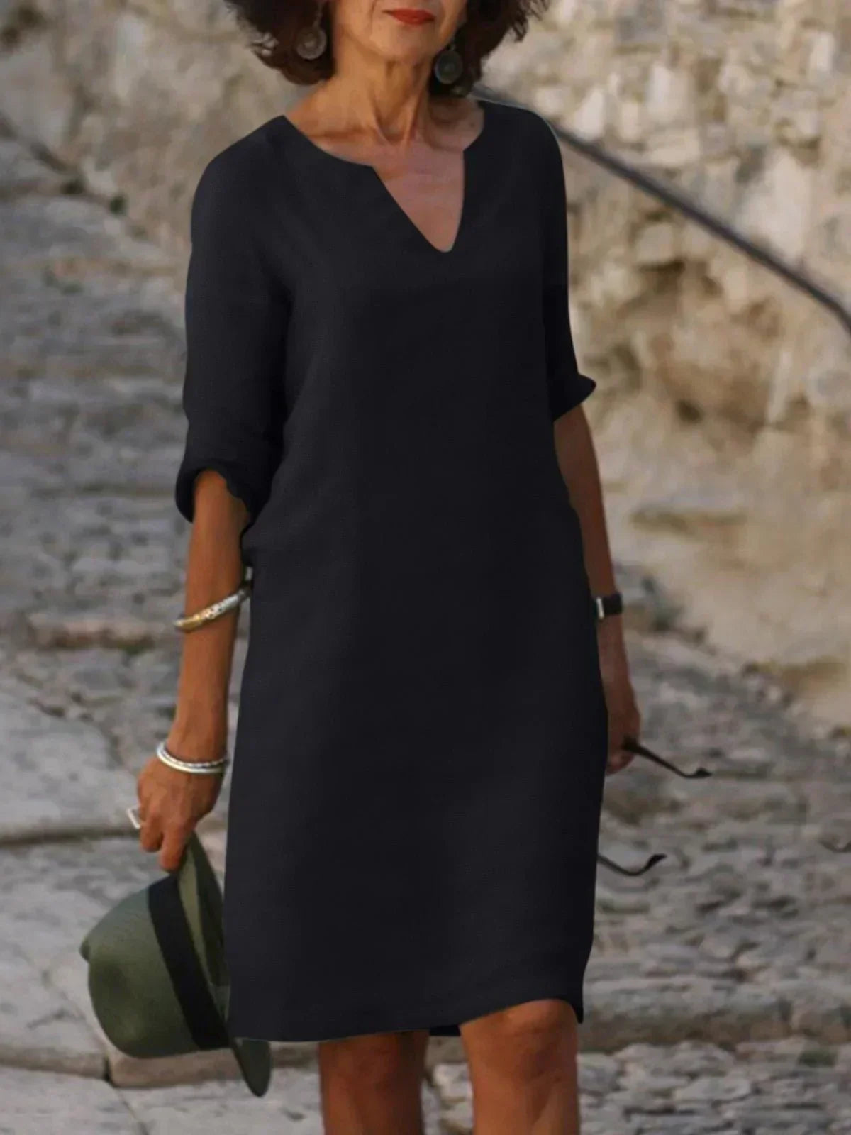 JOSE ELEGANTES KLEID MIT V-AUSCHNITT