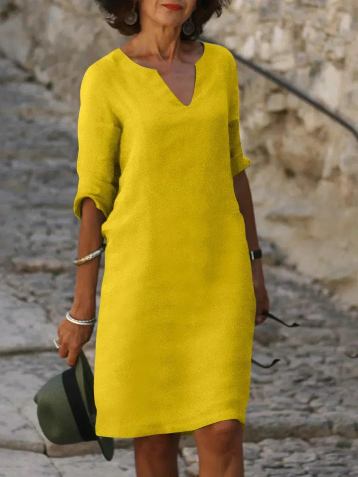 JOSE ELEGANTES KLEID MIT V-AUSCHNITT