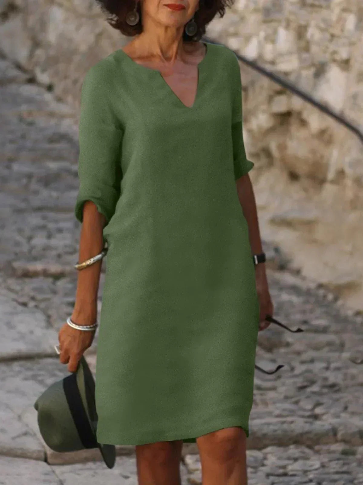 JOSE ELEGANTES KLEID MIT V-AUSCHNITT