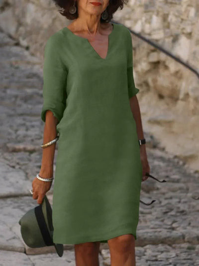 JOSE ELEGANTES KLEID MIT V-AUSCHNITT