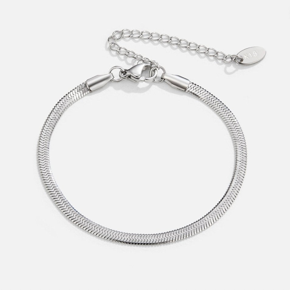 Sarya – Silbernes Schlangenketten-Armband