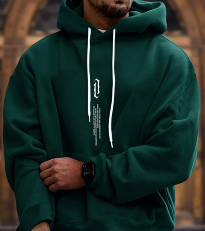 Elvis | Herren Oversize Hoodie | Schwarz Kapuzenpullover