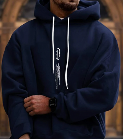 Elvis | Herren Oversize Hoodie | Schwarz Kapuzenpullover