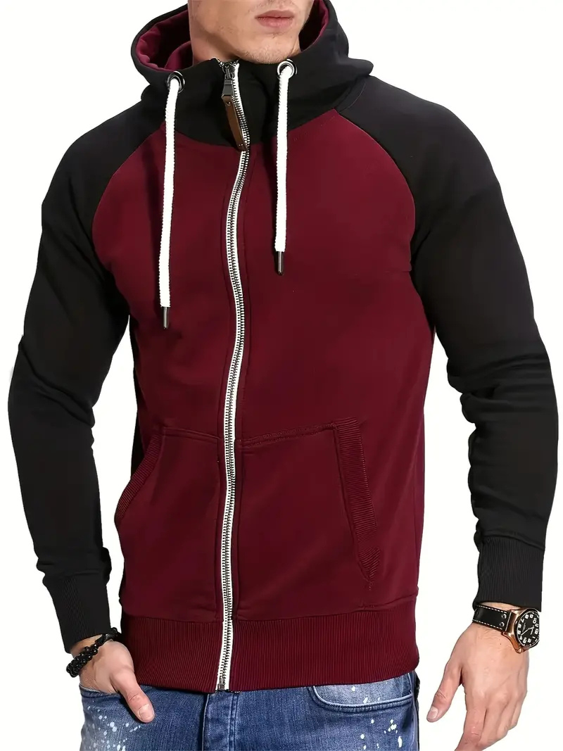 Jobert | Herren Reißverschluss Hoodie | Schwarz Kapuzenpullover