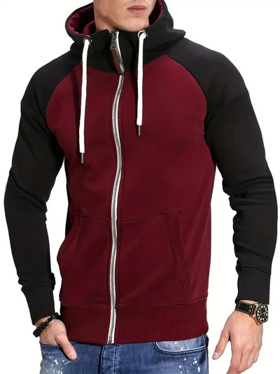 Jobert | Herren Reißverschluss Hoodie | Schwarz Kapuzenpullover