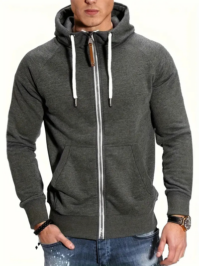 Jobert | Herren Reißverschluss Hoodie | Schwarz Kapuzenpullover