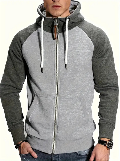 Jobert | Herren Reißverschluss Hoodie | Schwarz Kapuzenpullover