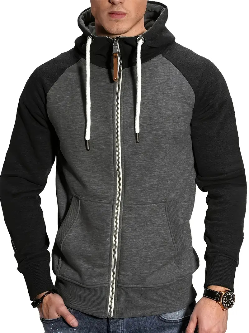 Jobert | Herren Reißverschluss Hoodie | Schwarz Kapuzenpullover