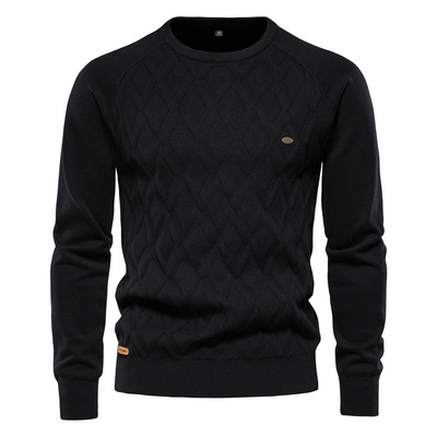 Aldred | Herren Schwarzer Pullover | Kurz Sweater