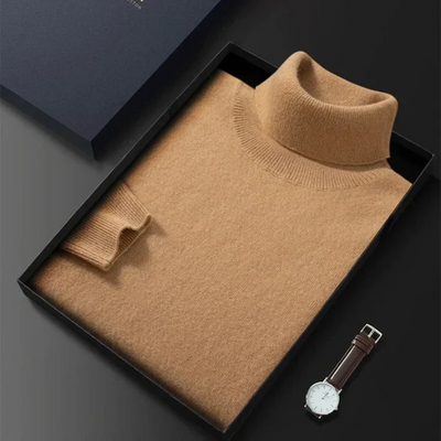 Richard | Herren Rollkragenpullover Schwarz | Warm Pullover