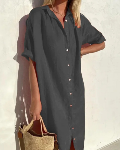 Agatha | Schwarz Shirtkleid | Midi