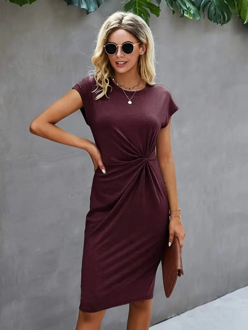 Velma | Schwarz Wickelkleid | Midi