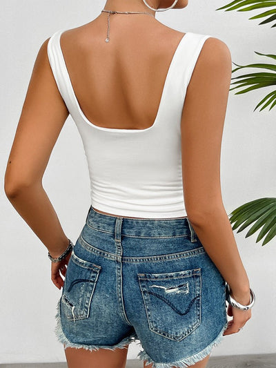 Damen Tanktop Baumwolle Slim Fit mit Twist-Detail – sommerlich und lässig