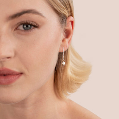 Maria – Silberne Perlen-Ohrringe im Tropfen-Design