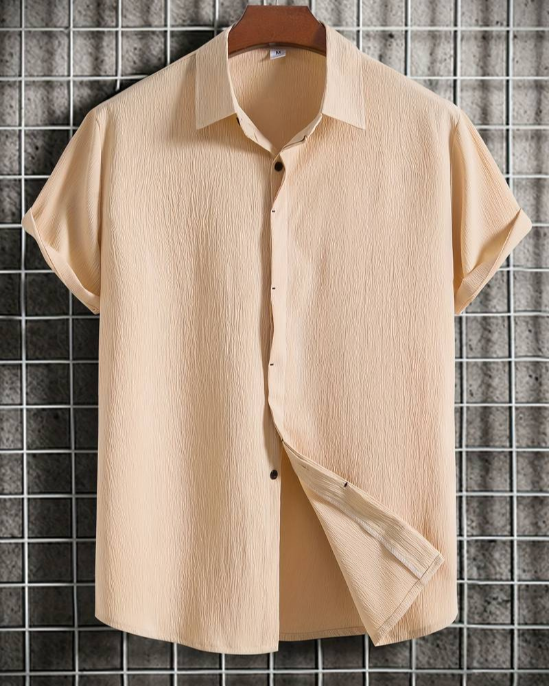 Abraham | Herren Schwarz Hemd | Kurzarm