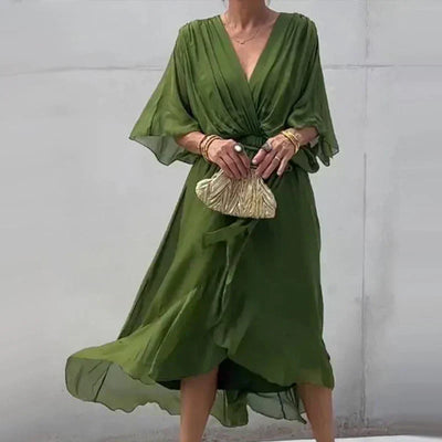 Zera – Boho-Chic Wickelkleid mit V-Ausschnitt