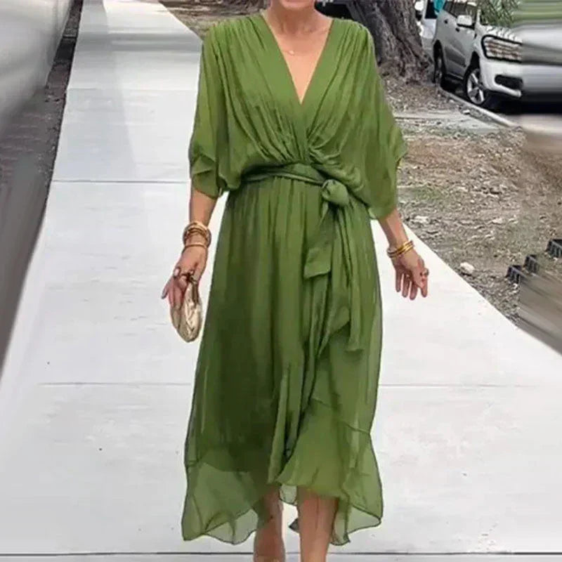 Zera – Boho-Chic Wickelkleid mit V-Ausschnitt