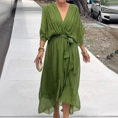 Zera – Boho-Chic Wickelkleid mit V-Ausschnitt
