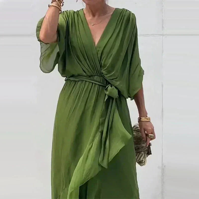 Zera – Boho-Chic Wickelkleid mit V-Ausschnitt