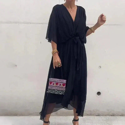 Marly – Luftiges Wickelkleid aus Chiffon mit V-Ausschnitt