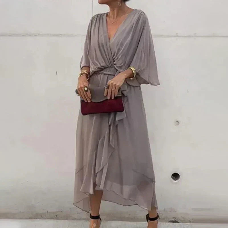 Zera – Boho-Chic Wickelkleid mit V-Ausschnitt