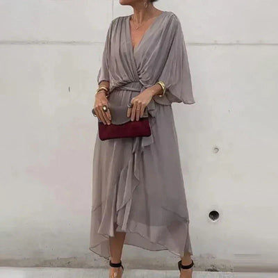 Zera – Boho-Chic Wickelkleid mit V-Ausschnitt