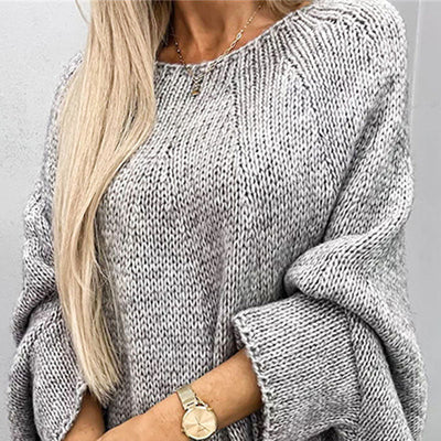 ELEGANTER DAMEN CAPE PULLOVER AUS STRICK