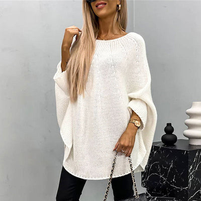 ELEGANTER DAMEN CAPE PULLOVER AUS STRICK
