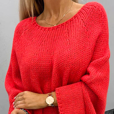 ELEGANTER DAMEN CAPE PULLOVER AUS STRICK