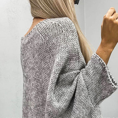 ELEGANTER DAMEN CAPE PULLOVER AUS STRICK